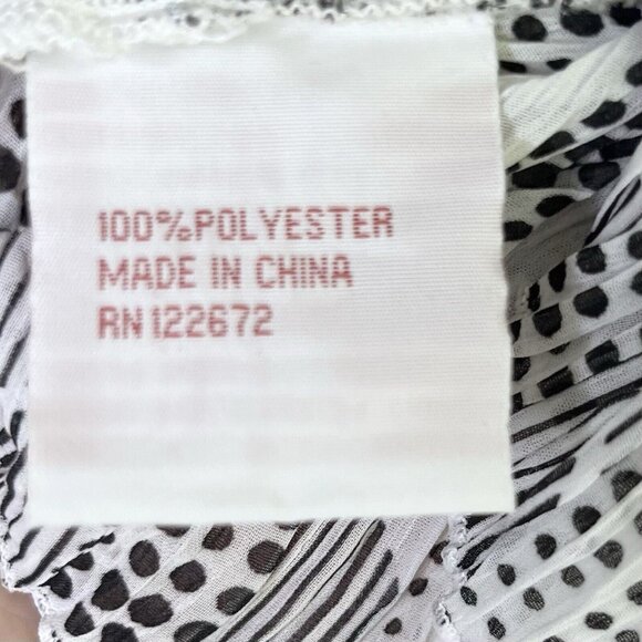 Lindi Black‎ White Crinkle Ruffle Top Y2K Retro Size L - Picture 6 of 9